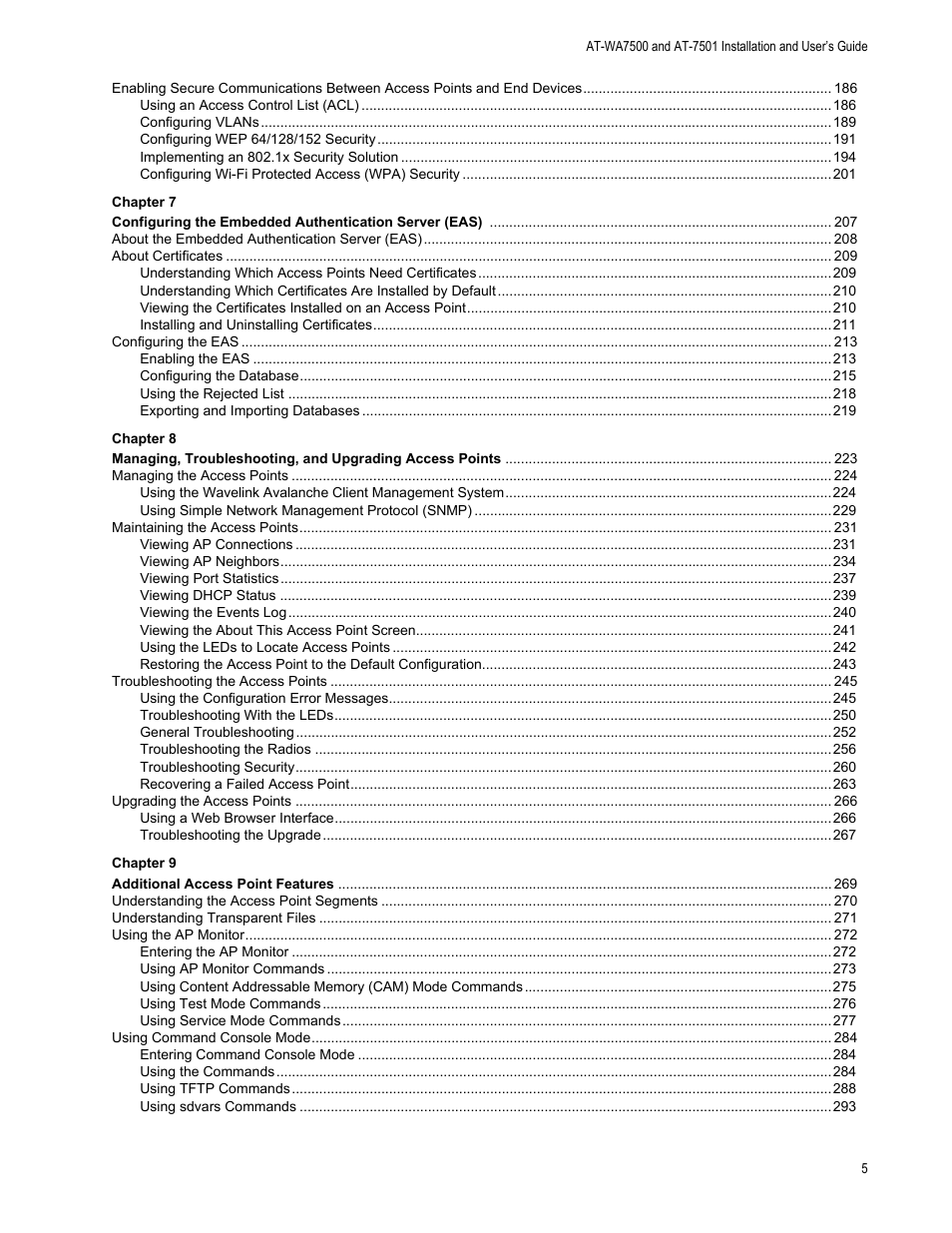 Allied Telesis AT-WA7501 User Manual | Page 5 / 352