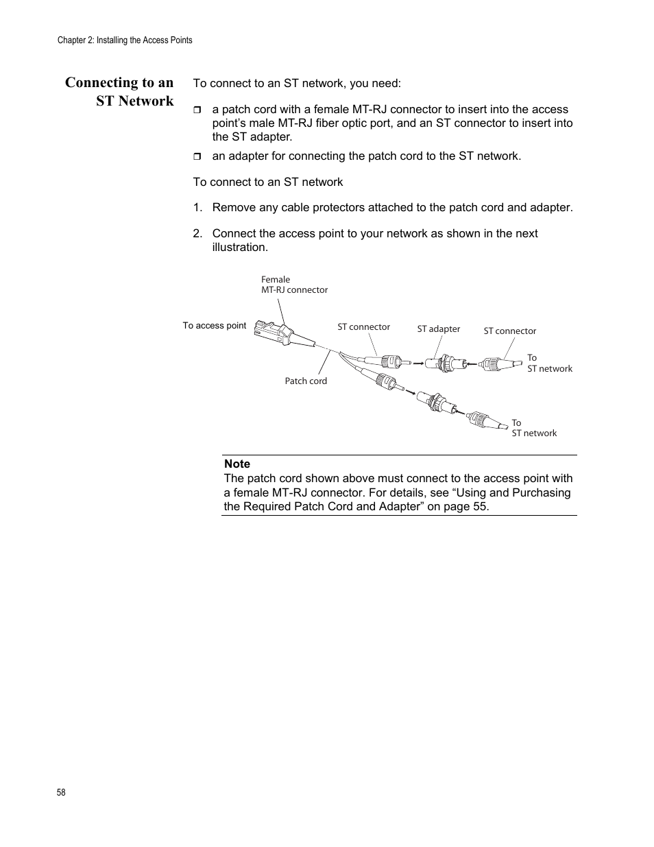 Connecting to an st network | Allied Telesis AT-WA7501 User Manual | Page 58 / 352