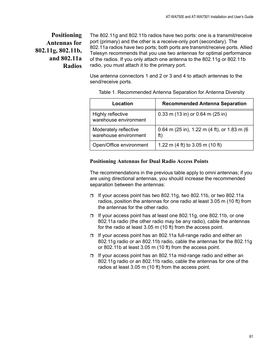 Allied Telesis AT-WA7501 User Manual | Page 61 / 352