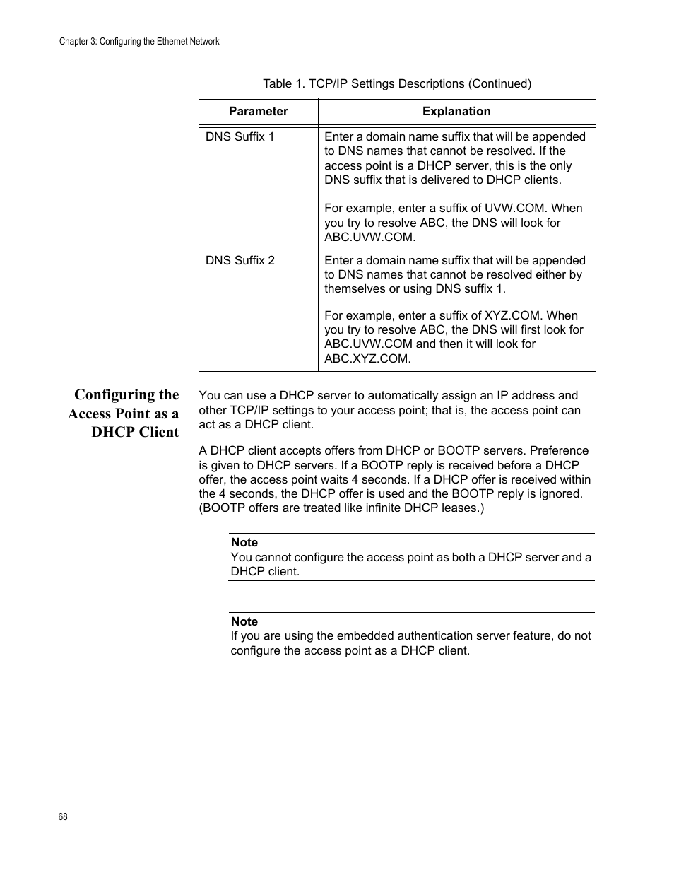 Configuring the access point as a dhcp client | Allied Telesis AT-WA7501 User Manual | Page 68 / 352