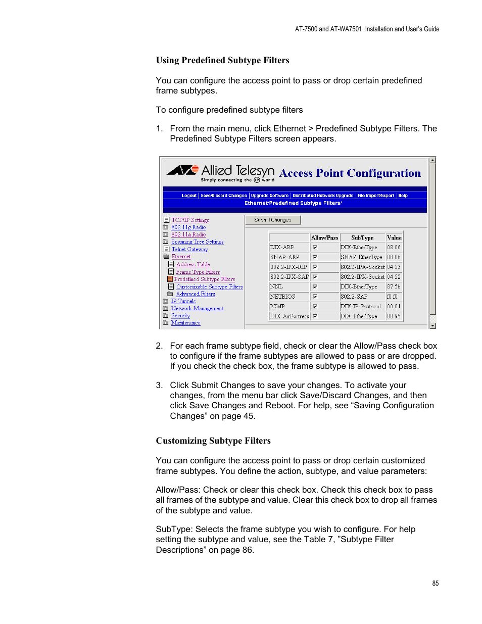 Allied Telesis AT-WA7501 User Manual | Page 85 / 352