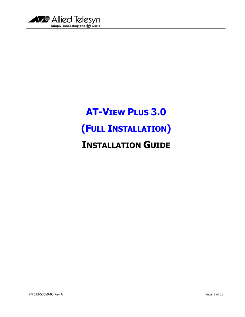 Allied Telesis AT-VIEW PLUS 3.0 INSTALLATION User Manual | 26 pages