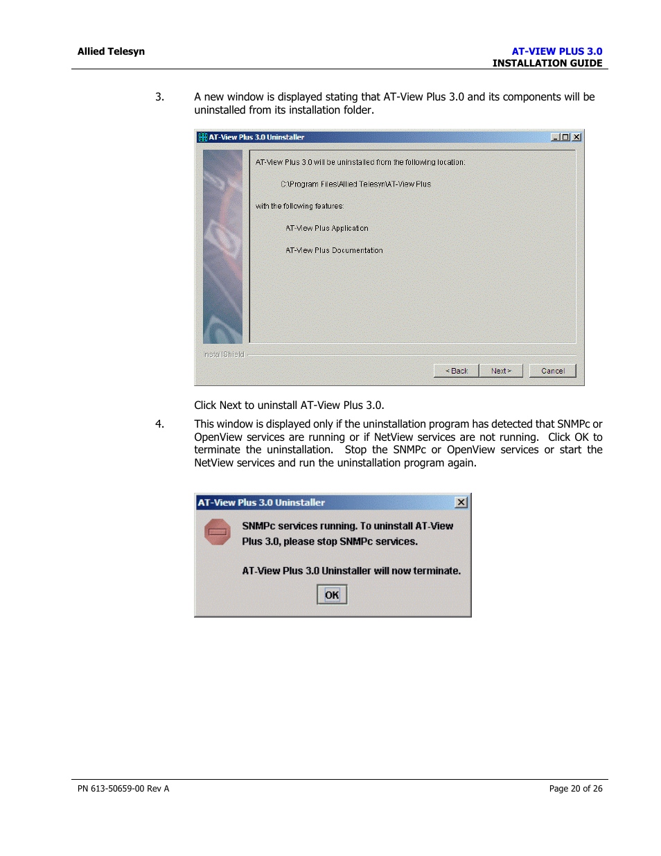 Allied Telesis AT-VIEW PLUS 3.0 INSTALLATION User Manual | Page 20 / 26