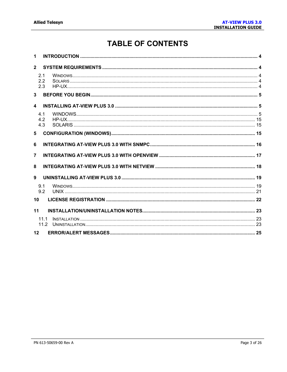 Allied Telesis AT-VIEW PLUS 3.0 INSTALLATION User Manual | Page 3 / 26