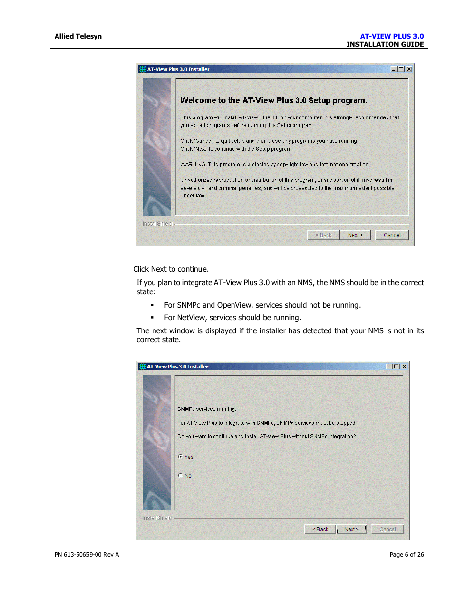 Allied Telesis AT-VIEW PLUS 3.0 INSTALLATION User Manual | Page 6 / 26