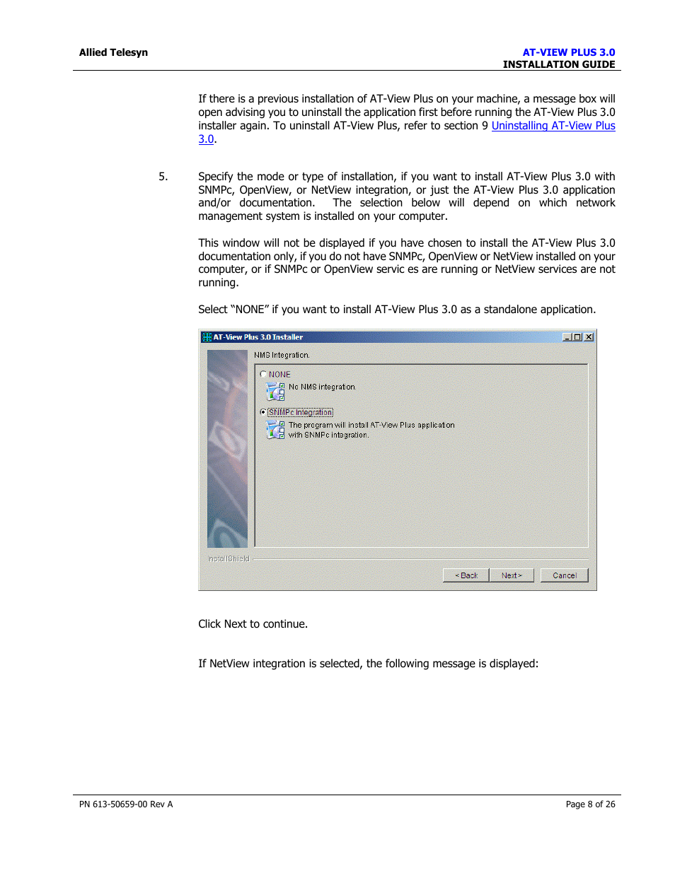 Allied Telesis AT-VIEW PLUS 3.0 INSTALLATION User Manual | Page 8 / 26