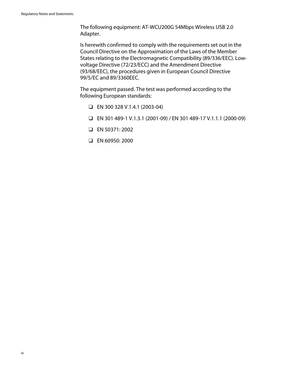 Allied Telesis AT-WCU200G User Manual | Page 4 / 60