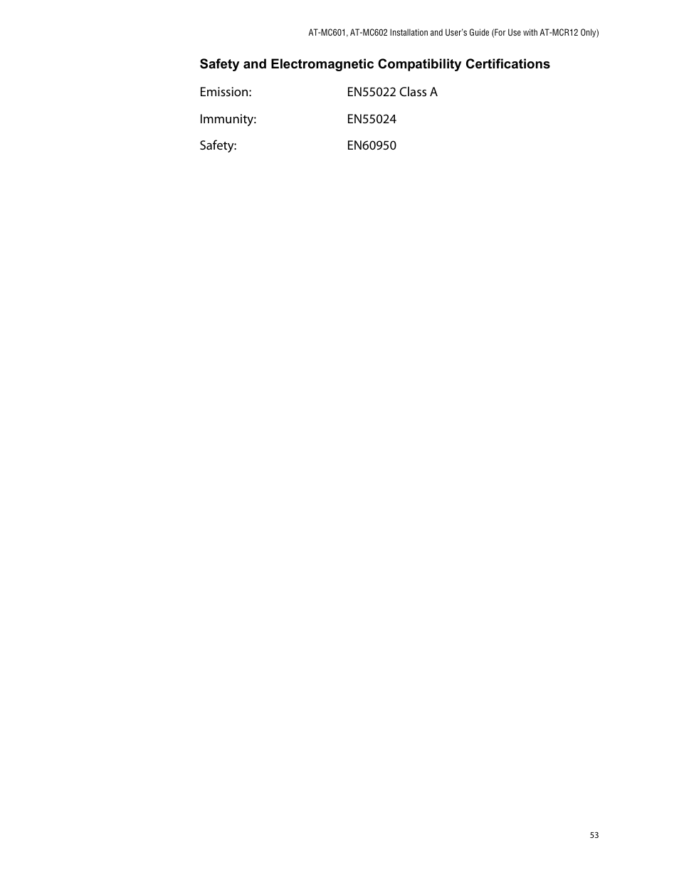 Allied Telesis AT-MC602 User Manual | Page 53 / 65