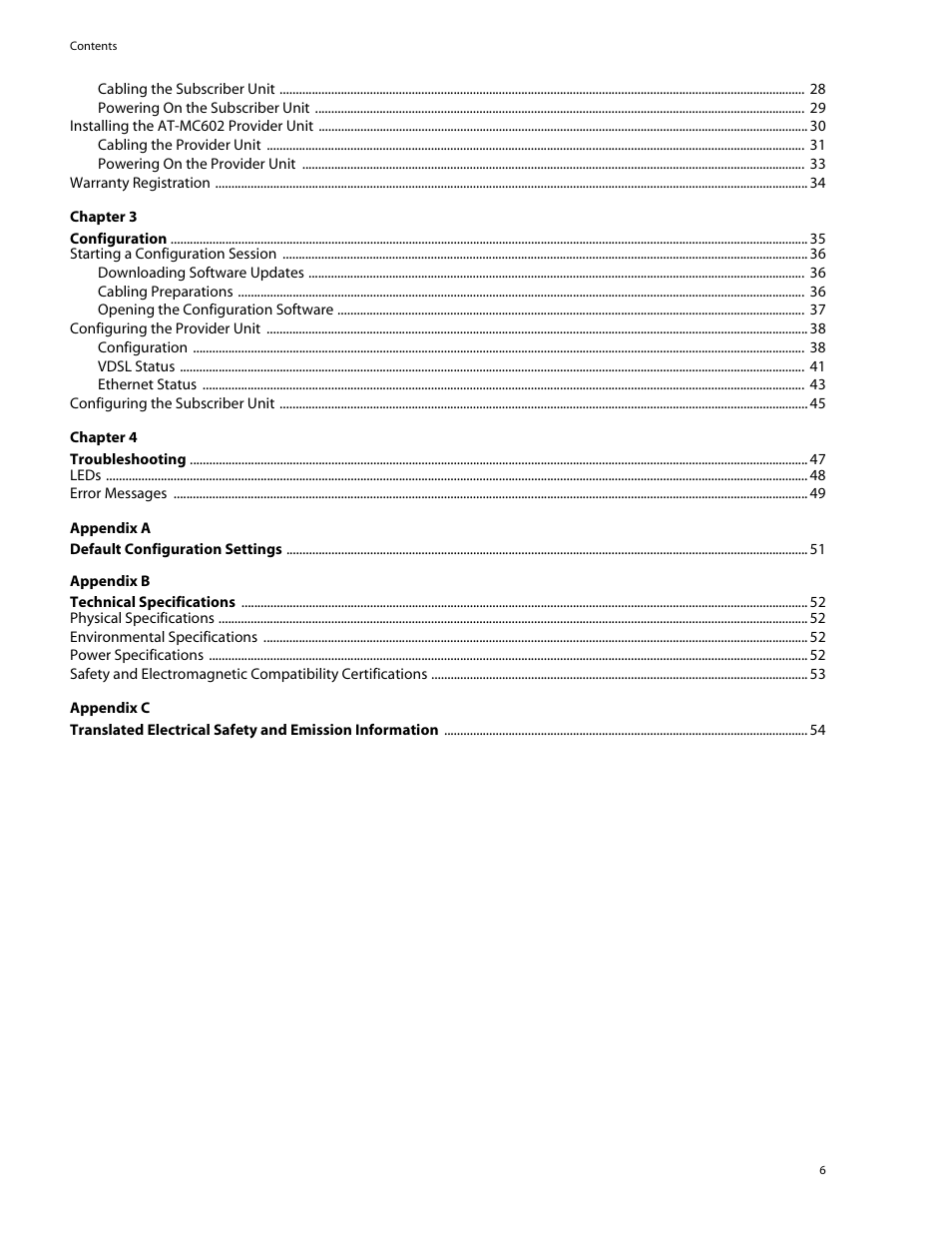 Allied Telesis AT-MC602 User Manual | Page 6 / 65