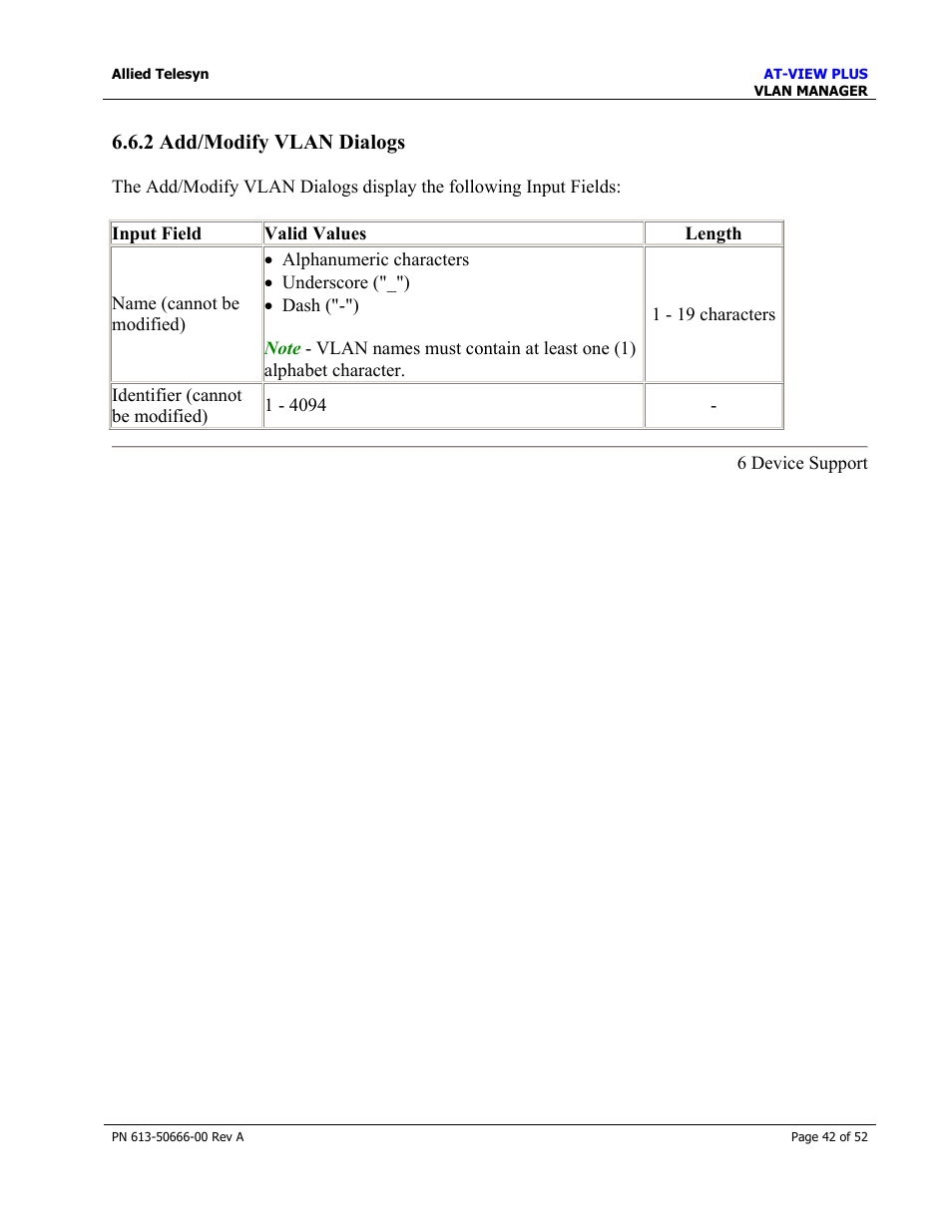 2 add/modify vlan dialogs, At-9410gb | Allied Telesis AT-VIEW PLUS 3.0 VLAN MANAGER User Manual | Page 42 / 52