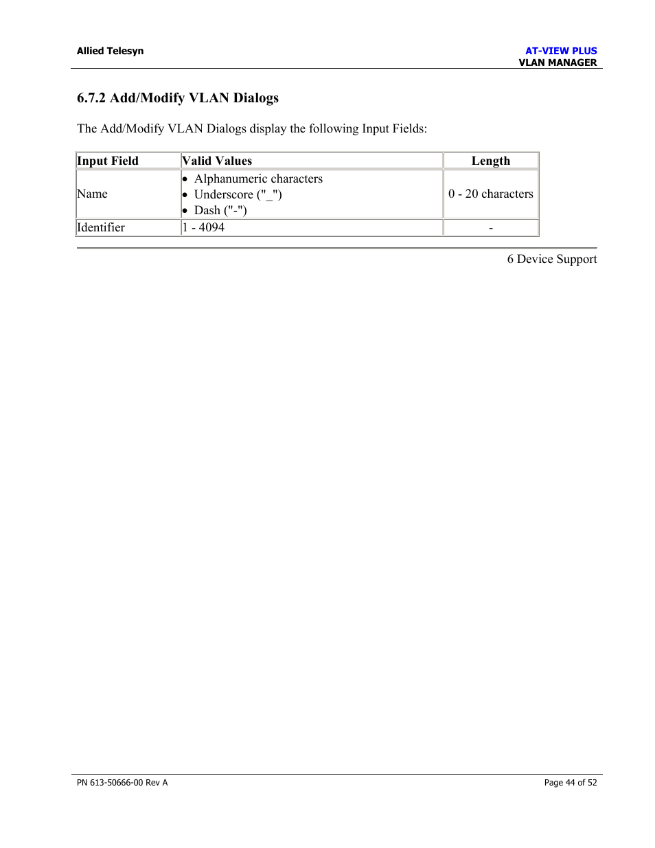 2 add/modify vlan dialogs, At-8700xl/at-8800/rapier series | Allied Telesis AT-VIEW PLUS 3.0 VLAN MANAGER User Manual | Page 44 / 52