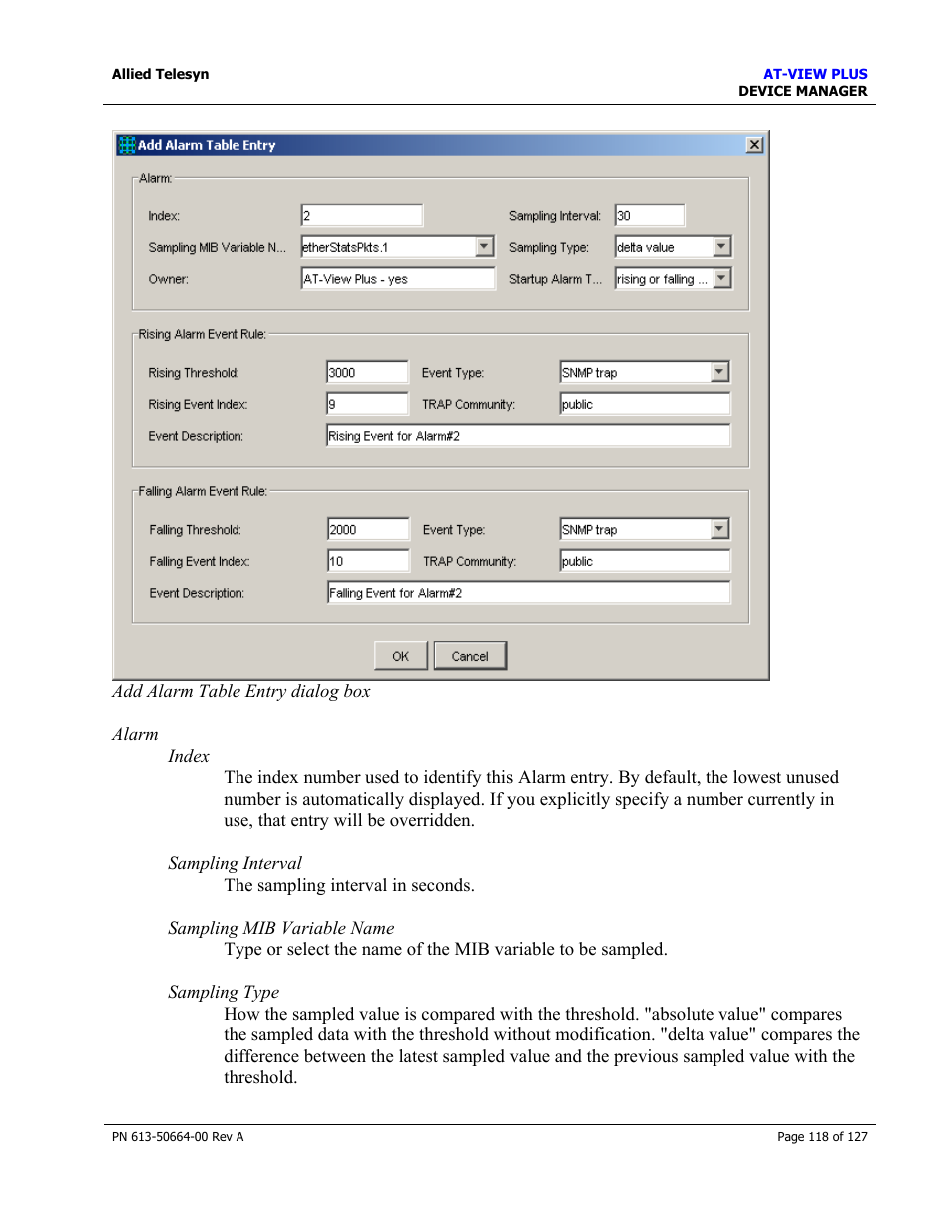 Allied Telesis AT-VIEW PLUS 3.0 DEVICE MANAGER User Manual | Page 118 / 127