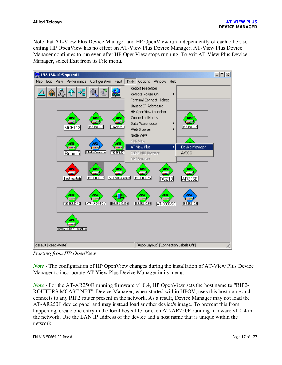 Allied Telesis AT-VIEW PLUS 3.0 DEVICE MANAGER User Manual | Page 17 / 127