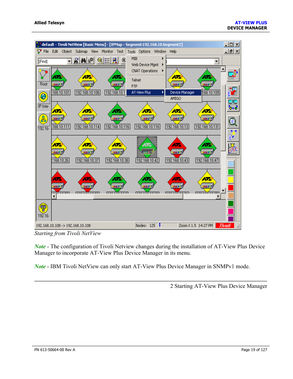 Main window | Allied Telesis AT-VIEW PLUS 3.0 DEVICE MANAGER User Manual | Page 19 / 127