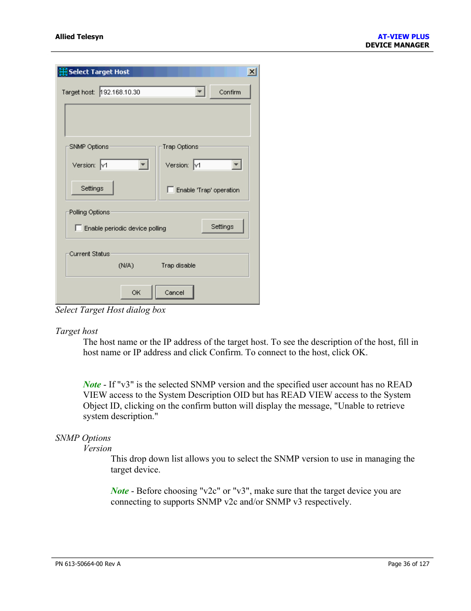 Allied Telesis AT-VIEW PLUS 3.0 DEVICE MANAGER User Manual | Page 36 / 127