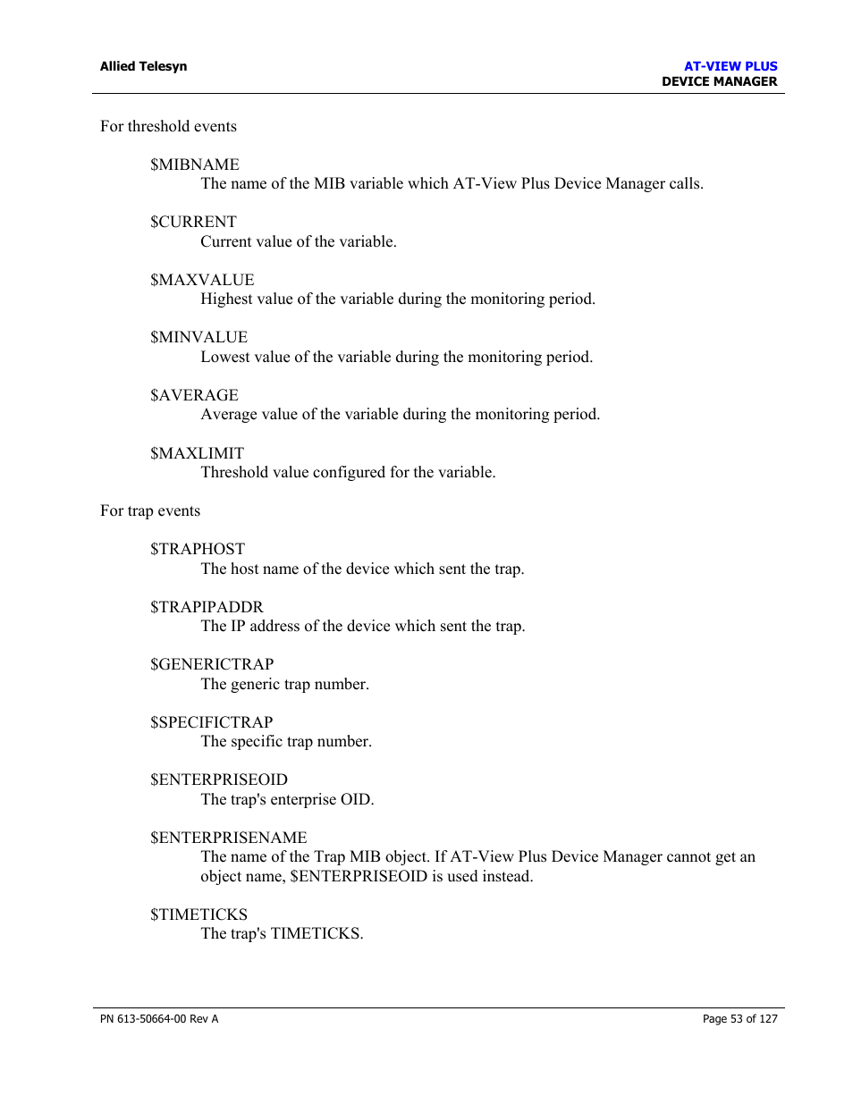 Allied Telesis AT-VIEW PLUS 3.0 DEVICE MANAGER User Manual | Page 53 / 127