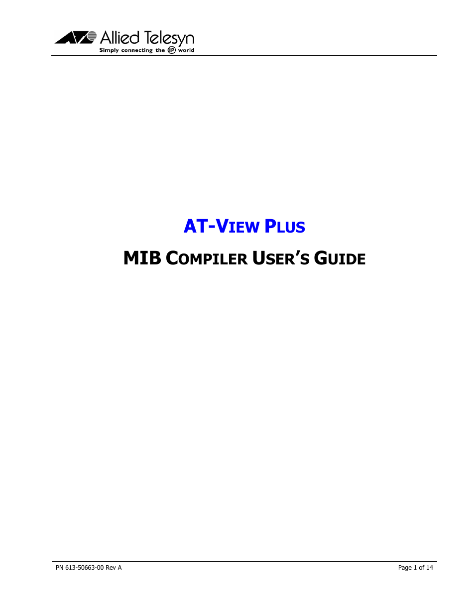 Allied Telesis AT-VIEW PLUS 3.0 MIB COMPILER User Manual | 14 pages