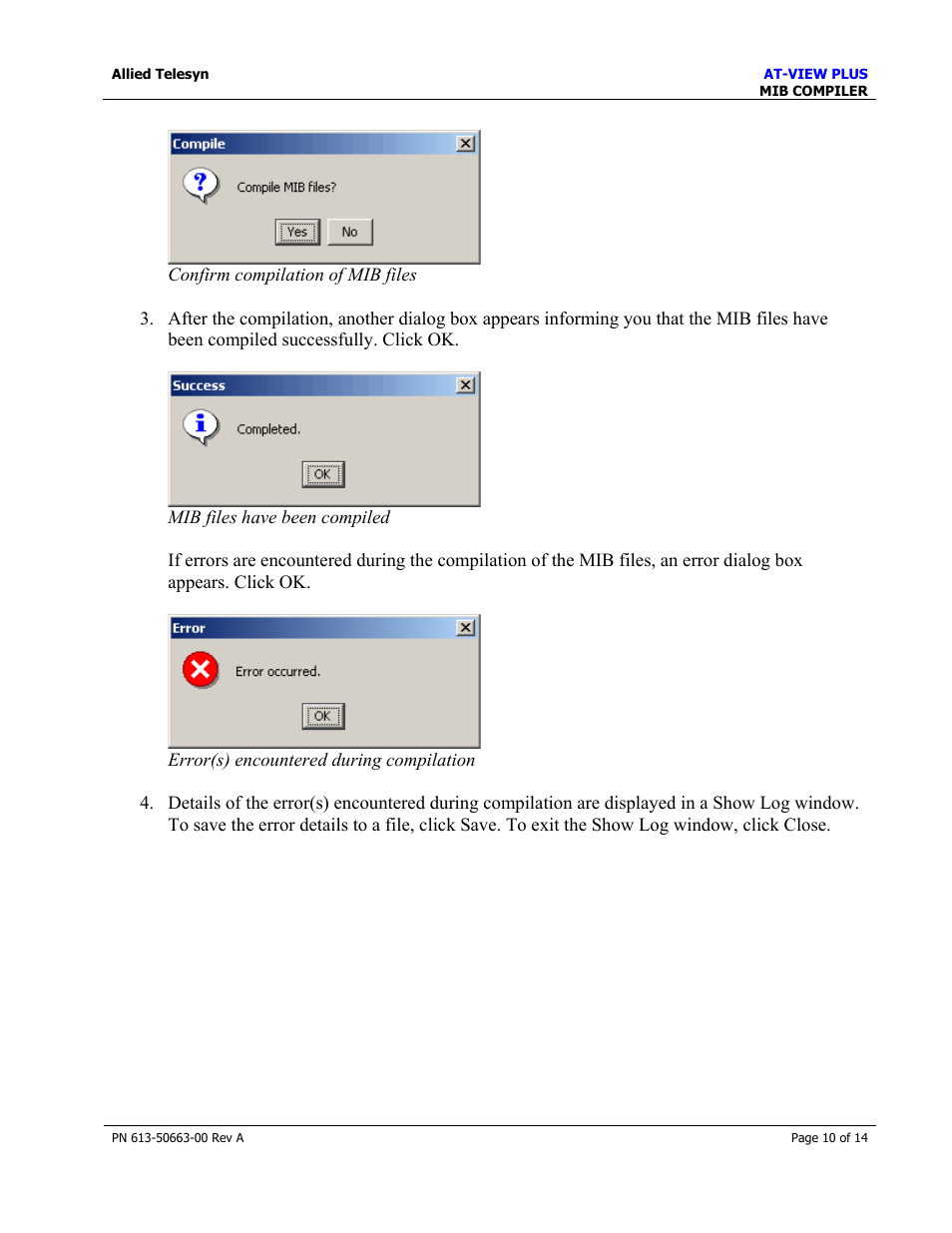 Allied Telesis AT-VIEW PLUS 3.0 MIB COMPILER User Manual | Page 10 / 14