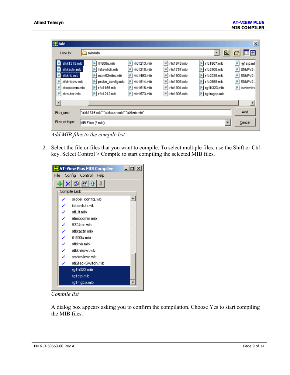 Allied Telesis AT-VIEW PLUS 3.0 MIB COMPILER User Manual | Page 9 / 14