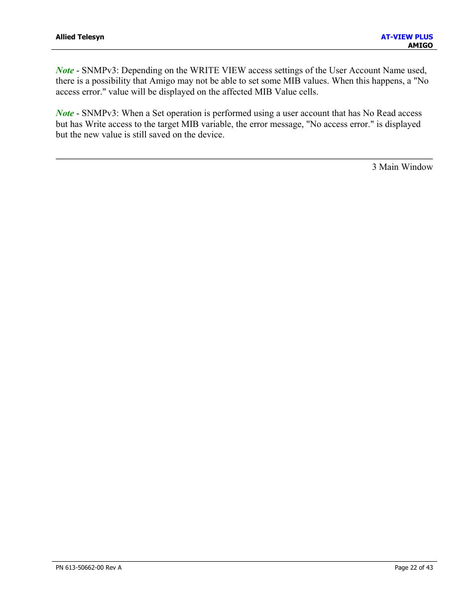 Menus | Allied Telesis AT-VIEW PLUS 3.0 AMIGO User Manual | Page 22 / 43