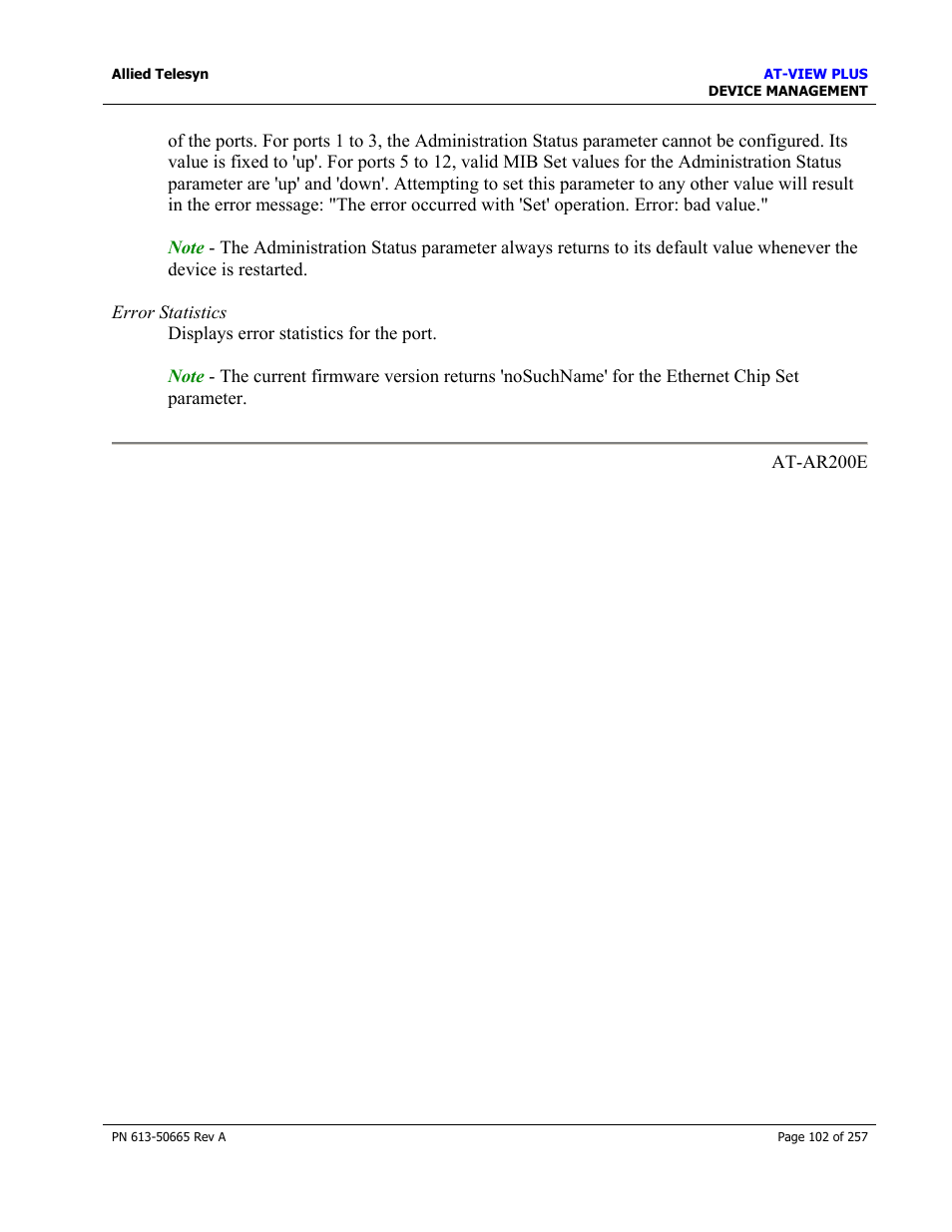 Allied Telesis AT-VIEW PLUS 3.0 DEVICE MANAGEMENT User Manual | Page 102 / 257
