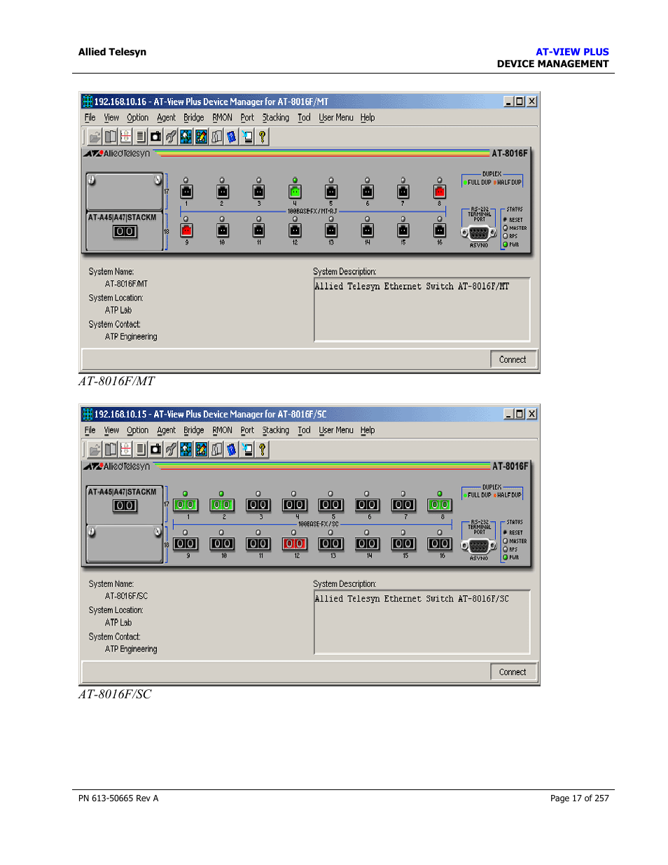 Allied Telesis AT-VIEW PLUS 3.0 DEVICE MANAGEMENT User Manual | Page 17 / 257