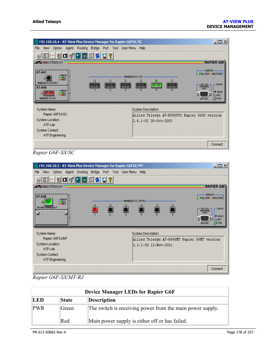 Allied Telesis AT-VIEW PLUS 3.0 DEVICE MANAGEMENT User Manual | Page 178 / 257
