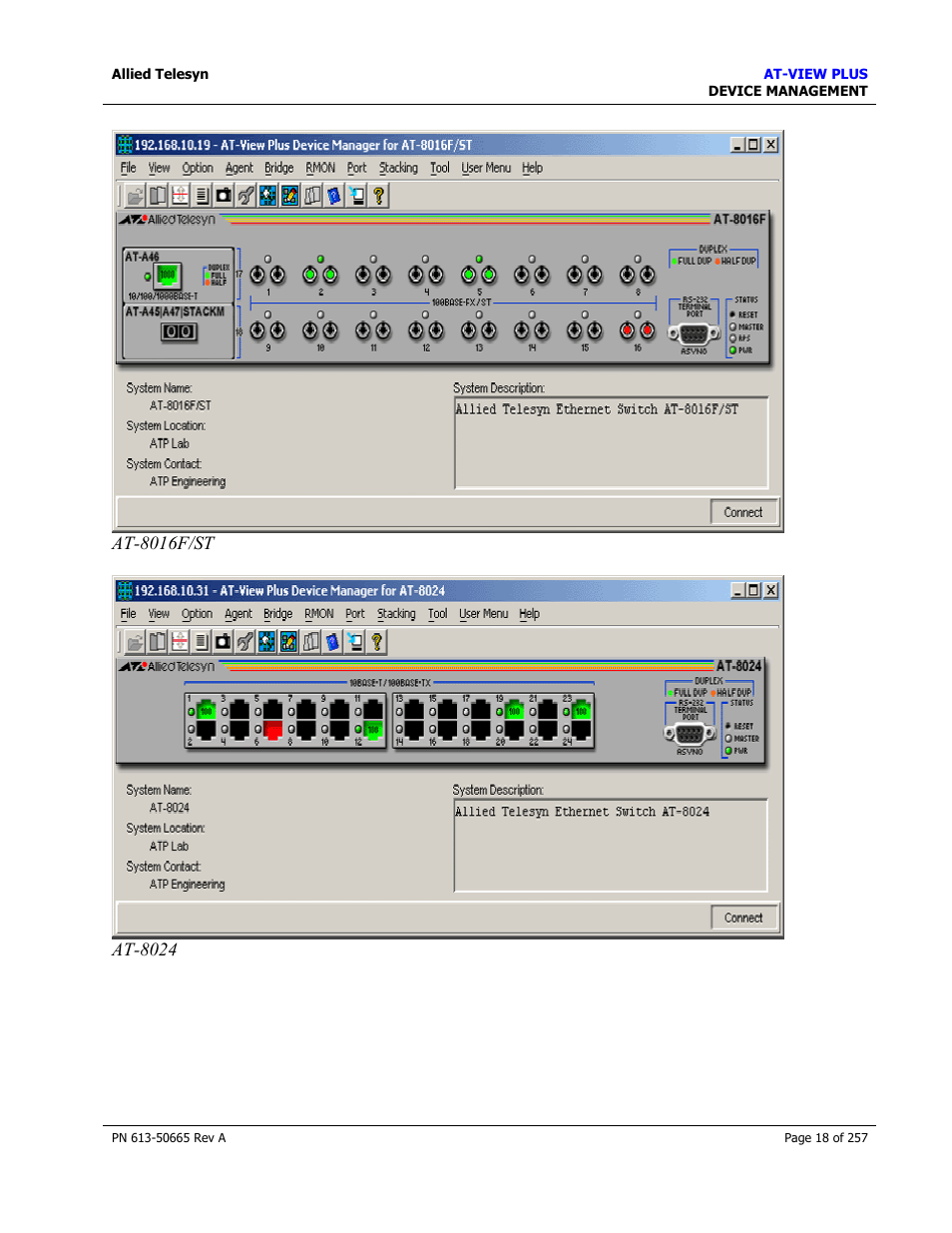 Allied Telesis AT-VIEW PLUS 3.0 DEVICE MANAGEMENT User Manual | Page 18 / 257