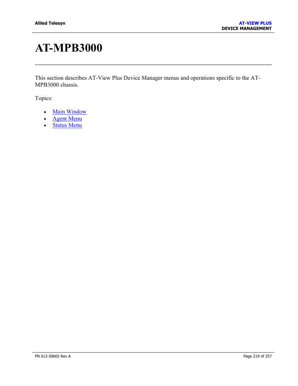 At-mpb3000 | Allied Telesis AT-VIEW PLUS 3.0 DEVICE MANAGEMENT User Manual | Page 219 / 257