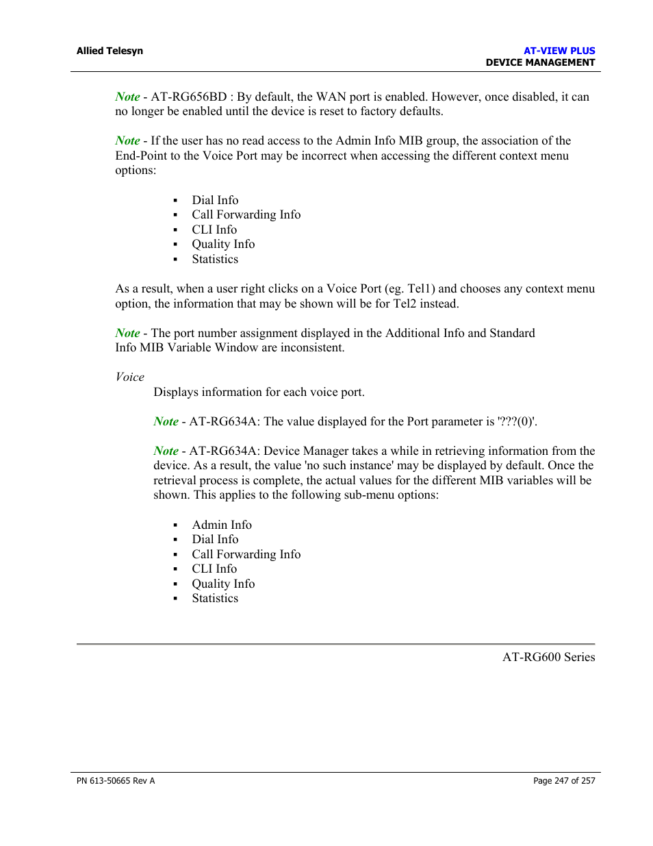 Please refer to, Port interface cards (pics), For the operations and behavior of the port | Allied Telesis AT-VIEW PLUS 3.0 DEVICE MANAGEMENT User Manual | Page 247 / 257