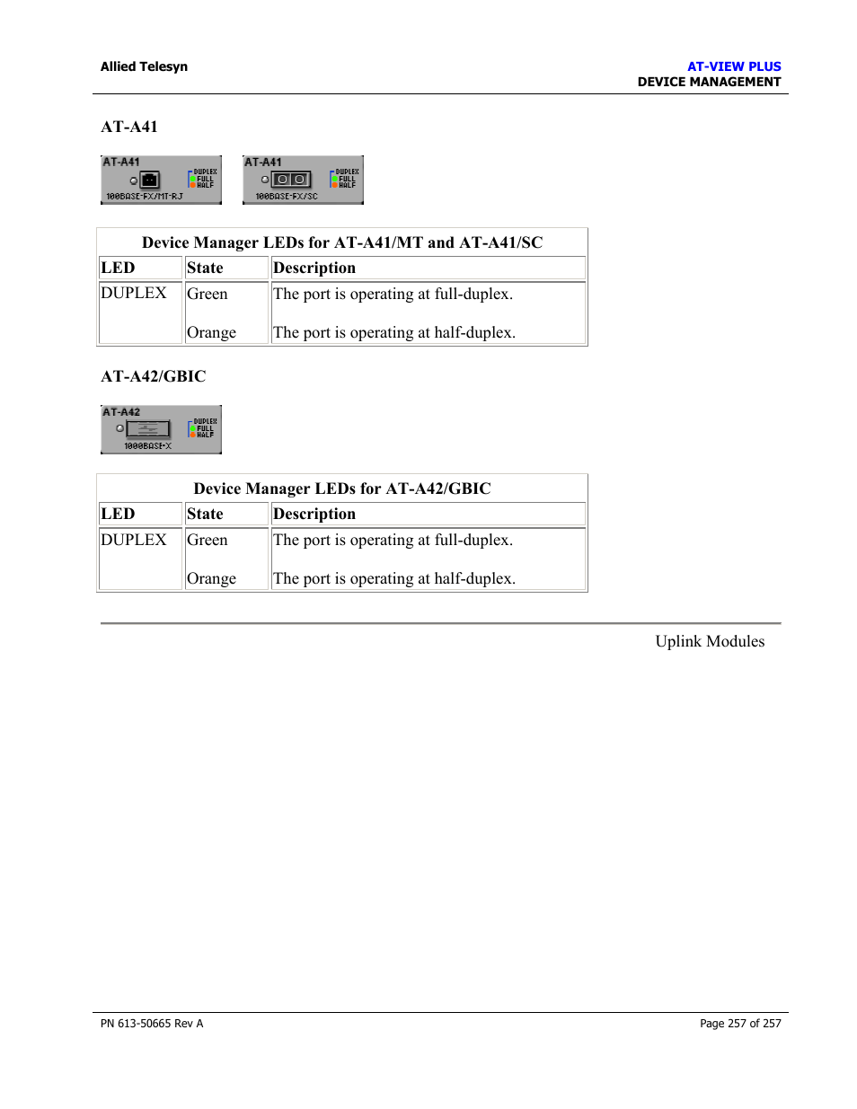 Allied Telesis AT-VIEW PLUS 3.0 DEVICE MANAGEMENT User Manual | Page 257 / 257