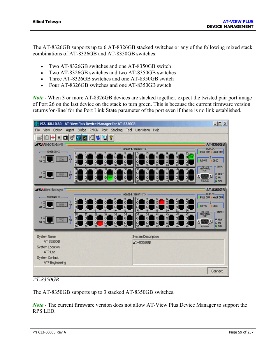 Allied Telesis AT-VIEW PLUS 3.0 DEVICE MANAGEMENT User Manual | Page 59 / 257