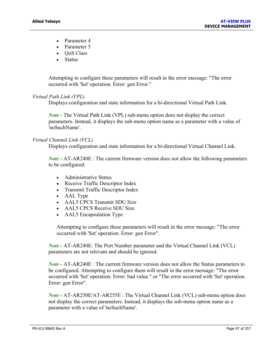 Allied Telesis AT-VIEW PLUS 3.0 DEVICE MANAGEMENT User Manual | Page 97 / 257