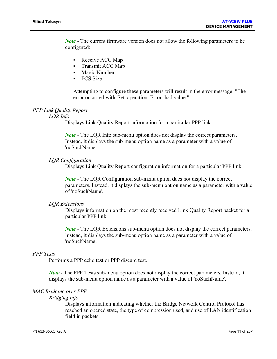 Allied Telesis AT-VIEW PLUS 3.0 DEVICE MANAGEMENT User Manual | Page 99 / 257