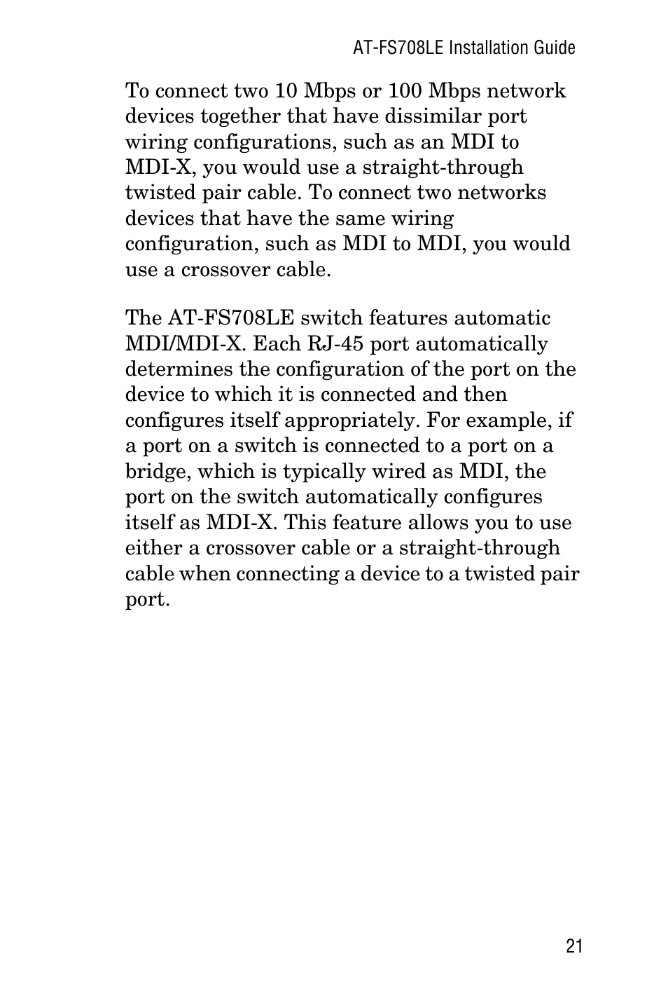 Allied Telesis AT-FS708LE User Manual | Page 21 / 50