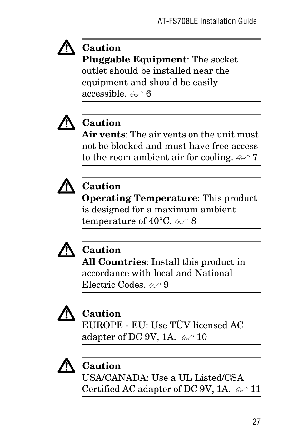 Allied Telesis AT-FS708LE User Manual | Page 27 / 50