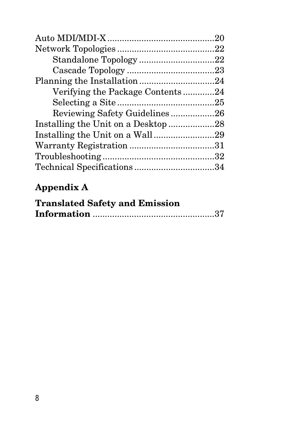 Allied Telesis AT-FS708LE User Manual | Page 8 / 50