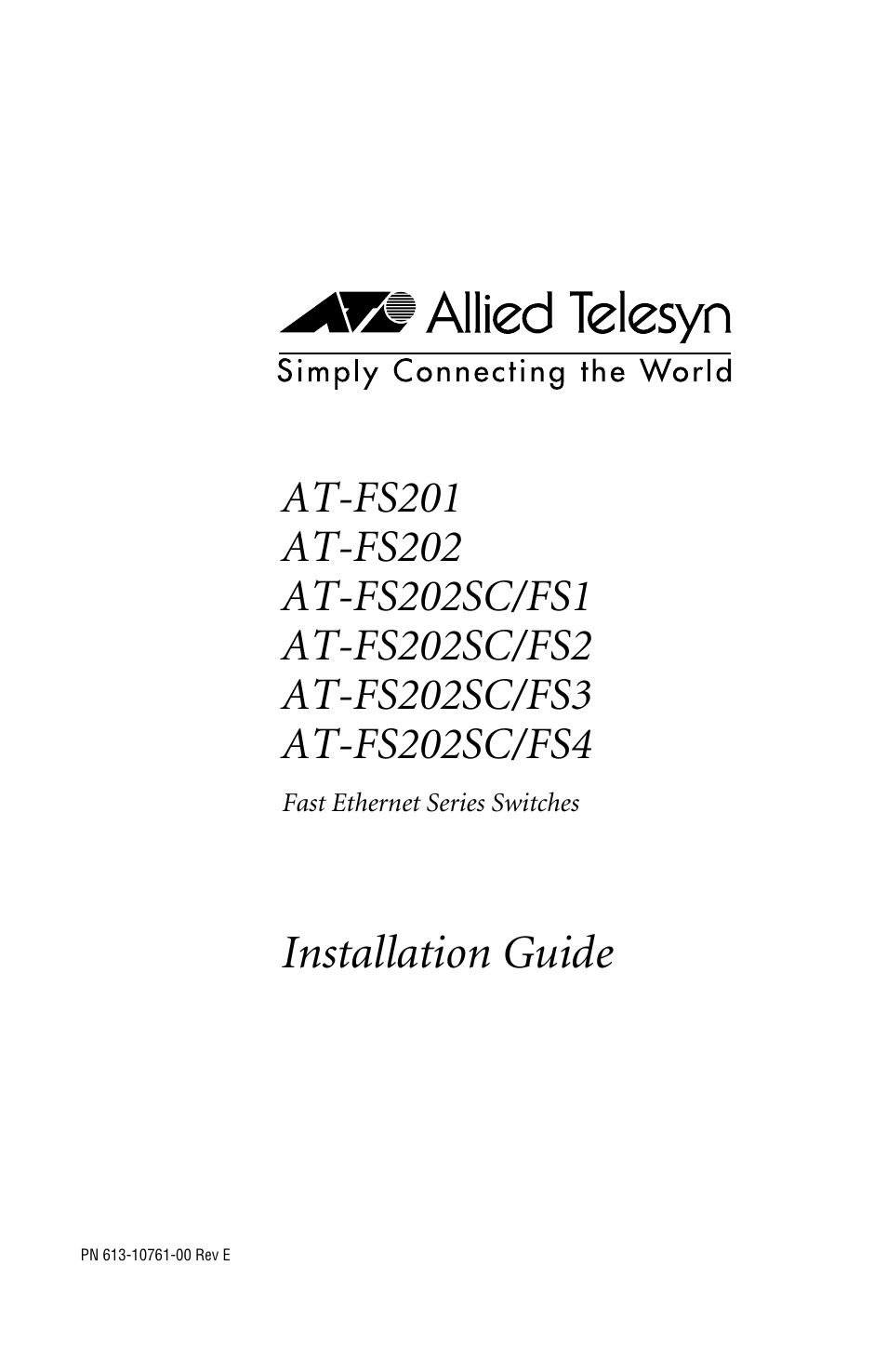 Allied Telesis AT-FS202SC/FS4 User Manual | 44 pages