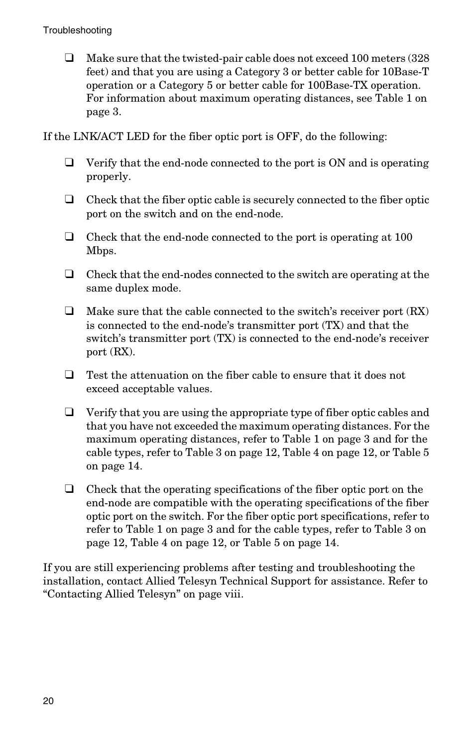 Allied Telesis AT-FS202SC/FS4 User Manual | Page 28 / 44
