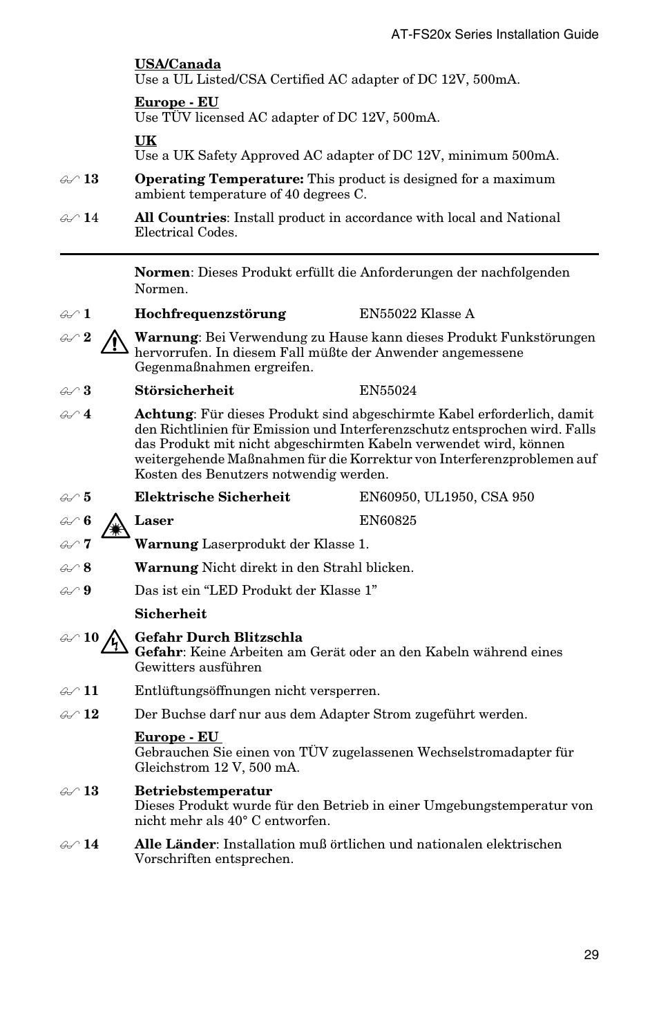 Allied Telesis AT-FS202SC/FS4 User Manual | Page 37 / 44