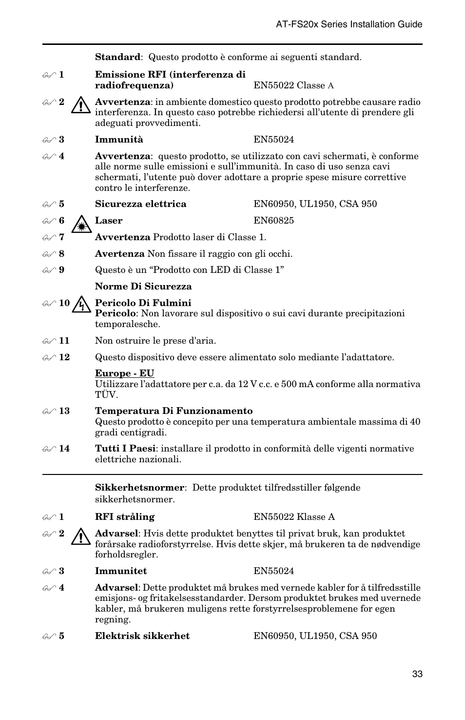 Allied Telesis AT-FS202SC/FS4 User Manual | Page 41 / 44