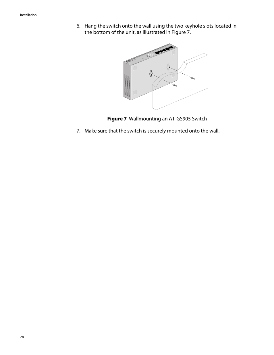 Installation 28 | Allied Telesis AT-GS905 User Manual | Page 28 / 49