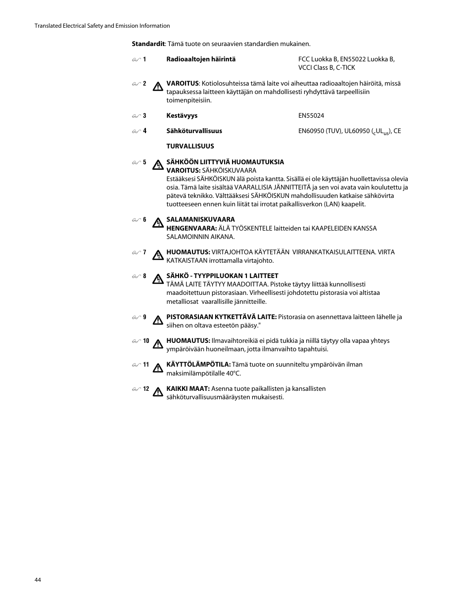 Allied Telesis AT-GS905 User Manual | Page 44 / 49