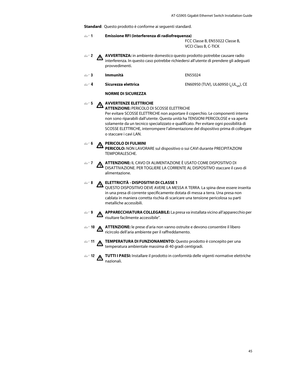 Allied Telesis AT-GS905 User Manual | Page 45 / 49