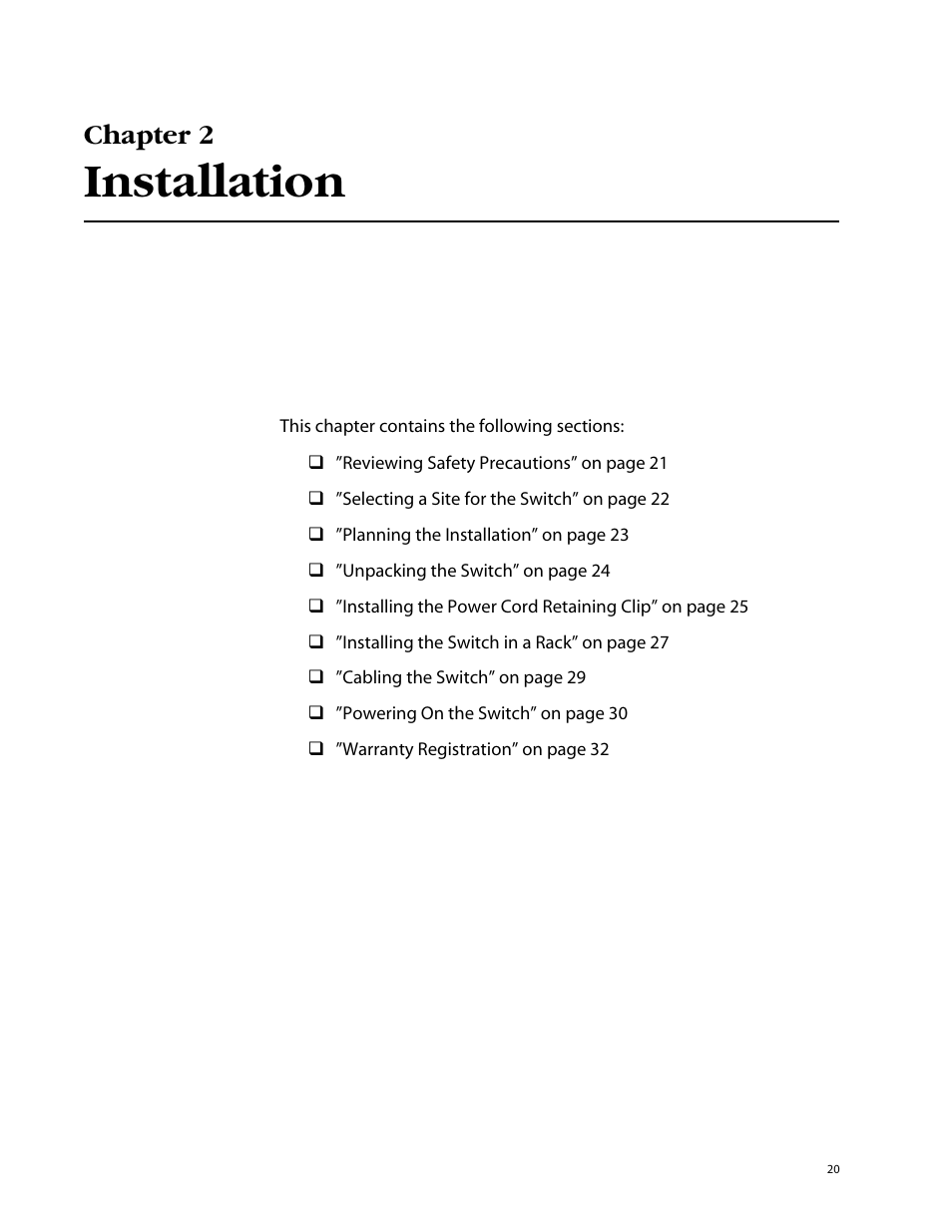 Chapter 2, Installation, Chapter 2 , ”installation”, con | Allied Telesis AT-GS924 User Manual | Page 20 / 50