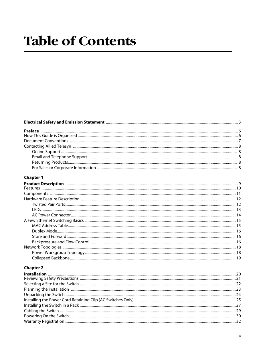 Allied Telesis AT-GS924 User Manual | Page 4 / 50