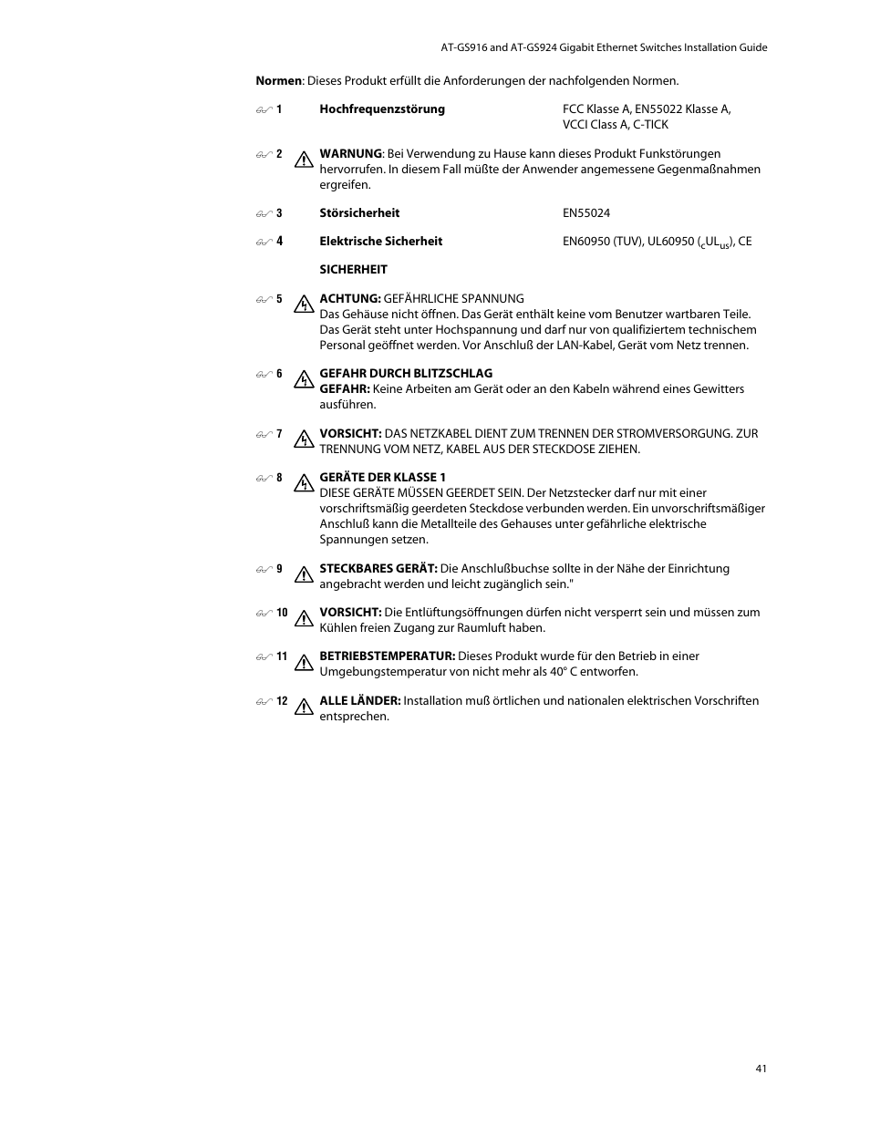 Allied Telesis AT-GS924 User Manual | Page 41 / 50