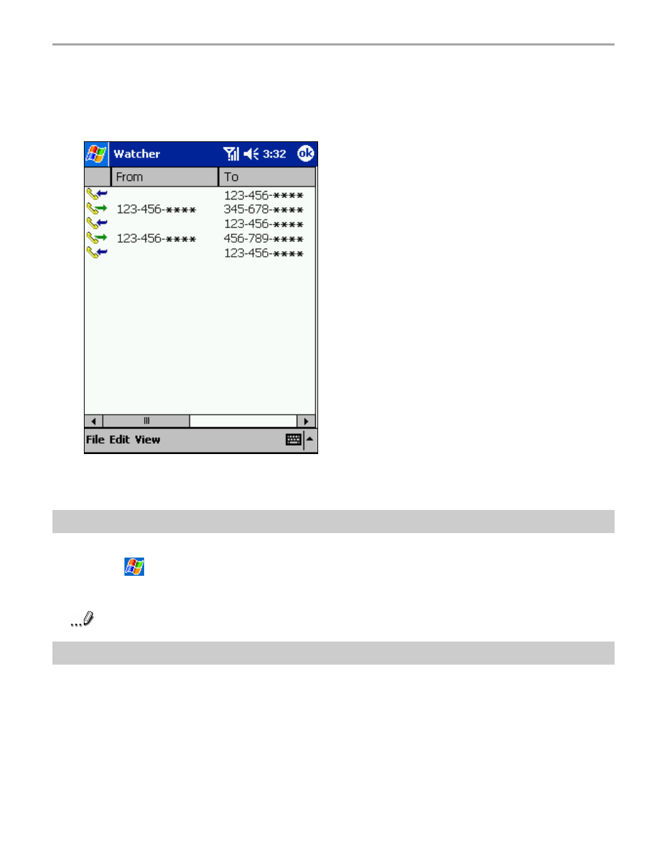 Call log | Audiovox Pocket PC User Manual | Page 71 / 154