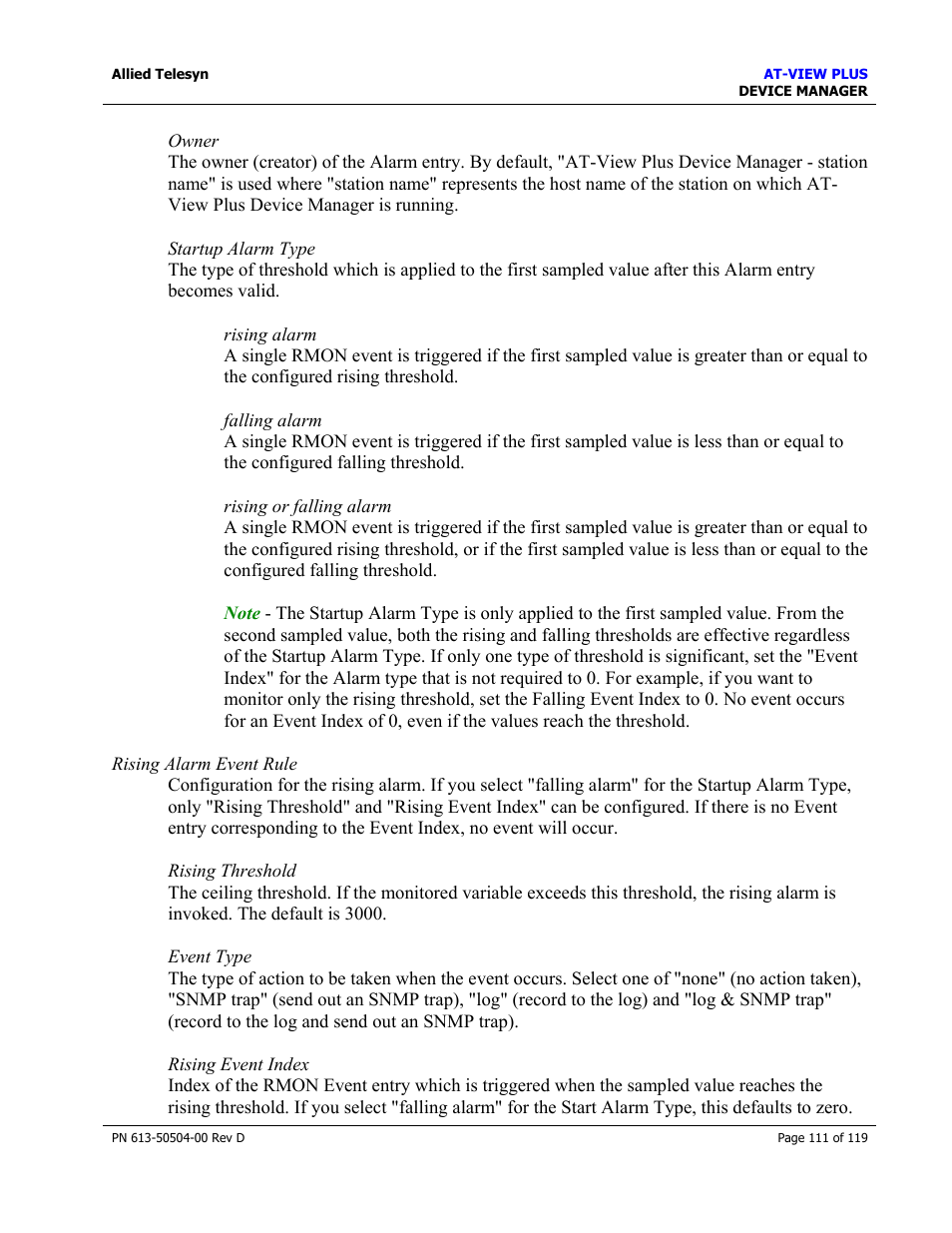 Allied Telesis AT-VIEW PLUS 2.4 DEVICE MANAGER User Manual | Page 111 / 119