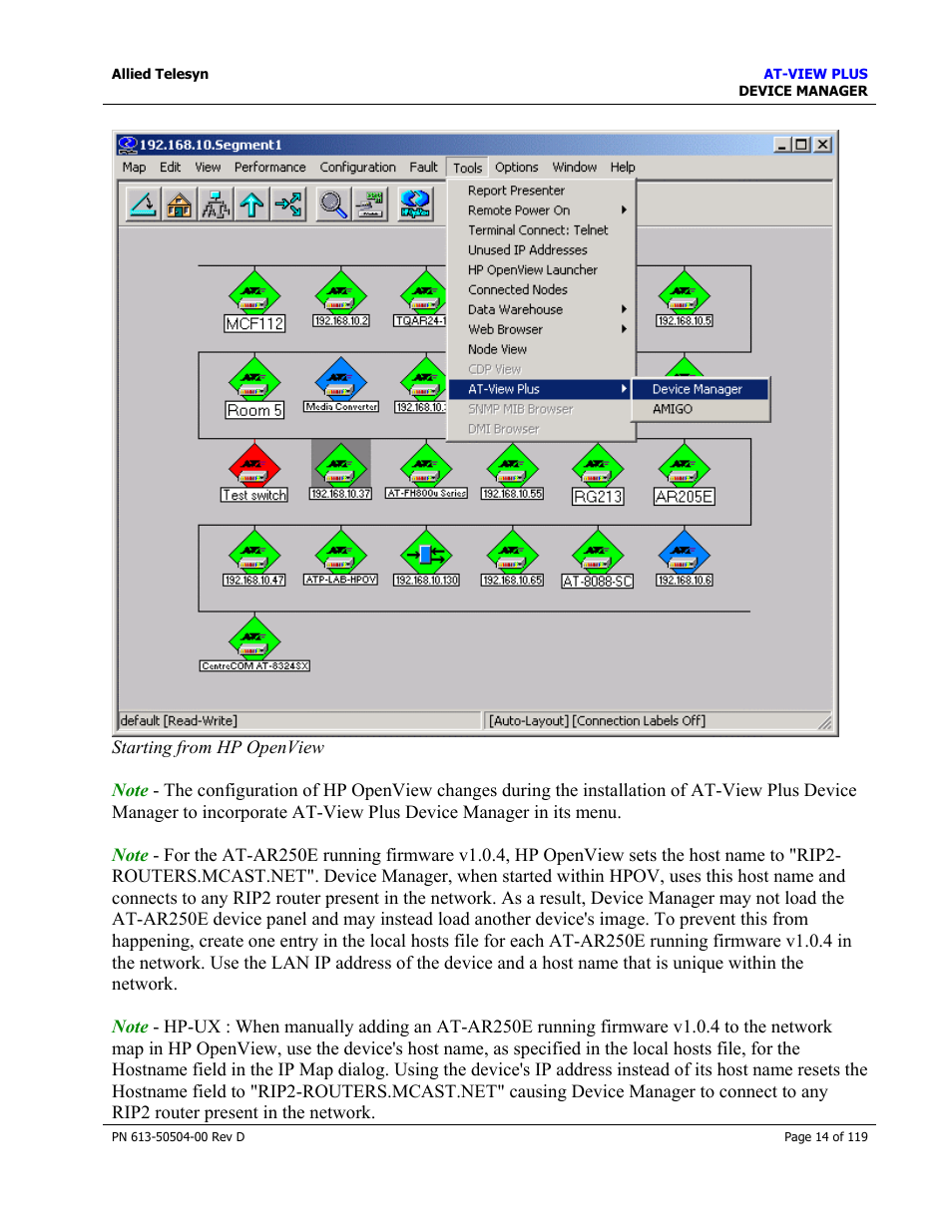 Allied Telesis AT-VIEW PLUS 2.4 DEVICE MANAGER User Manual | Page 14 / 119